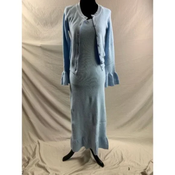 Boho Blue Floral Print Dress - Picture 6 of 6